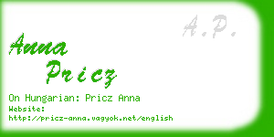 anna pricz business card